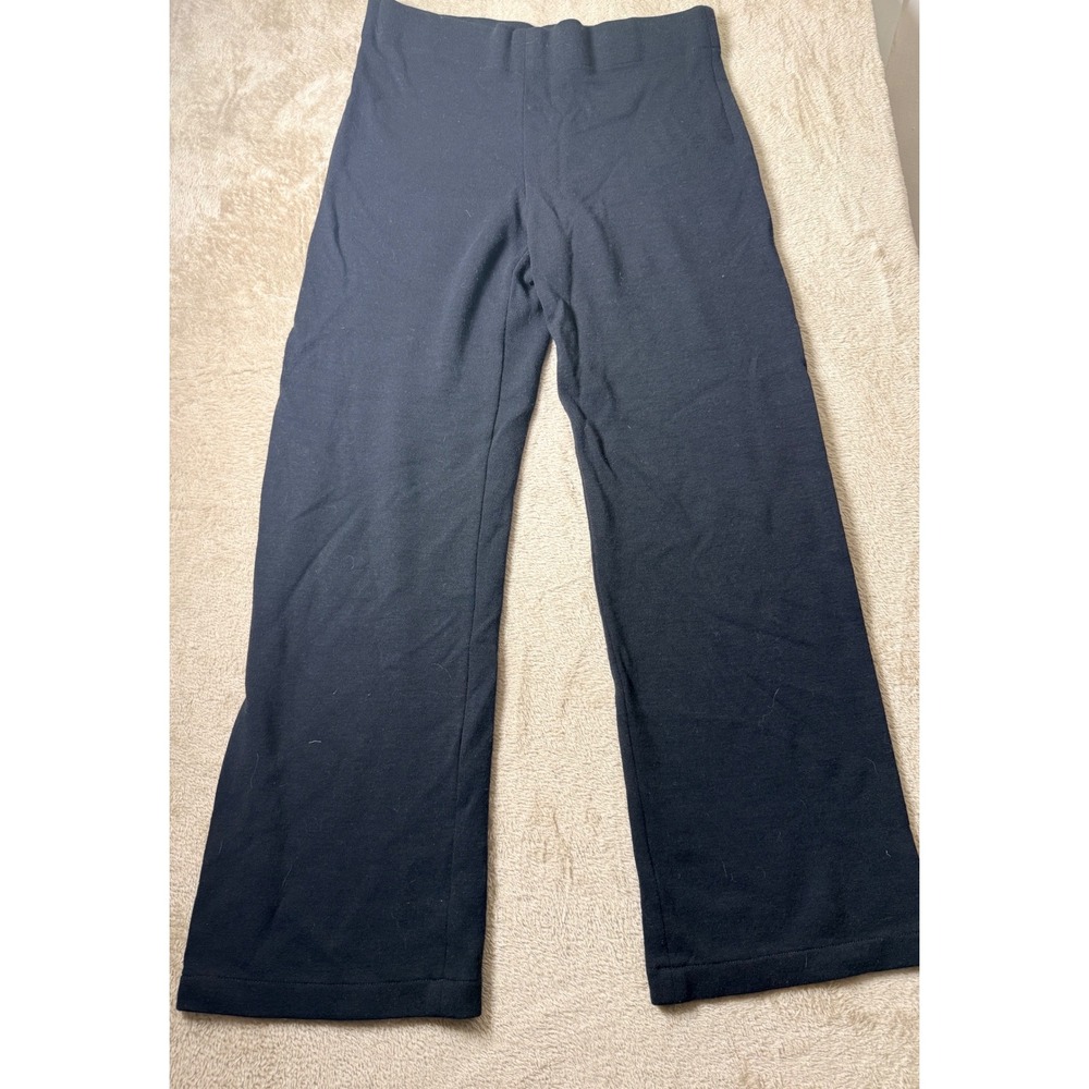 Eileen Fisher XS Black Italian Fabric  Pull On Pants Womens Lounge Quiet Luxury